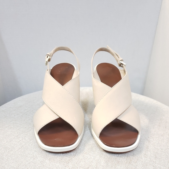 Tory Burch Tan Cross Straps Wedge Shoes - Picture 5 of 8